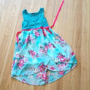 Pink & violet floral dress